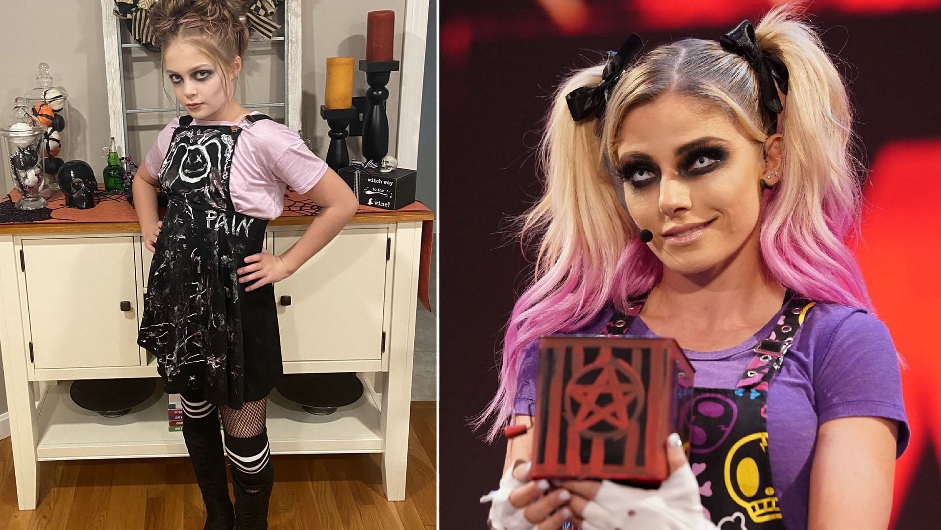 T-BAR&#039;s niece dressed up as Alexa Bliss on Halloween
