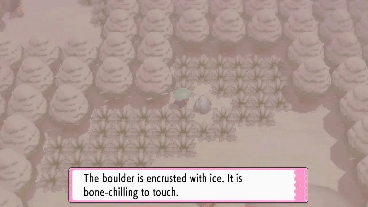 The icy rock in Pokemon Brilliant Diamond and Shining Pearl (Image via ILCA)