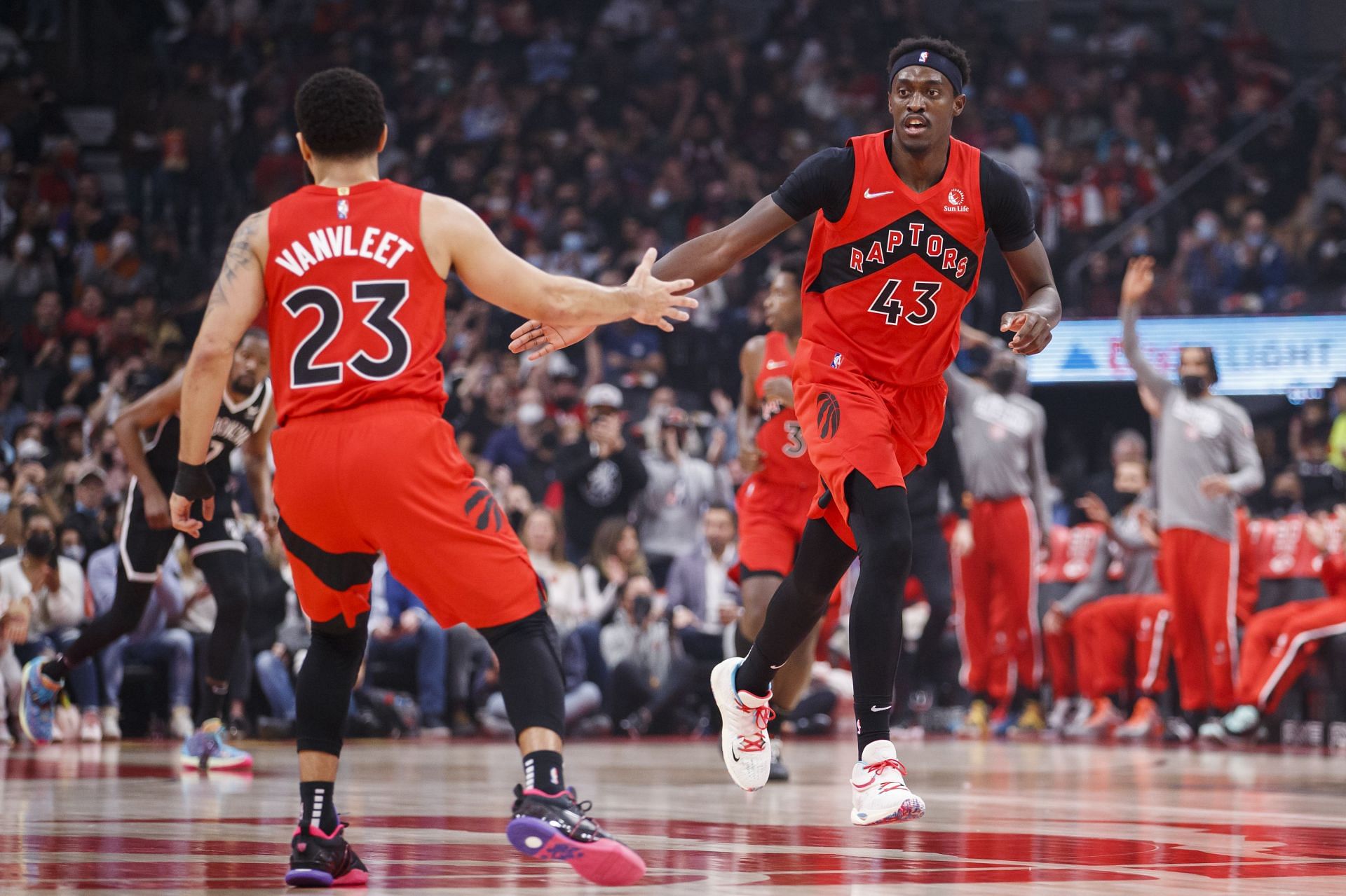 Fred VanVleet and Pascal Siakam of the Toronto Raptors.