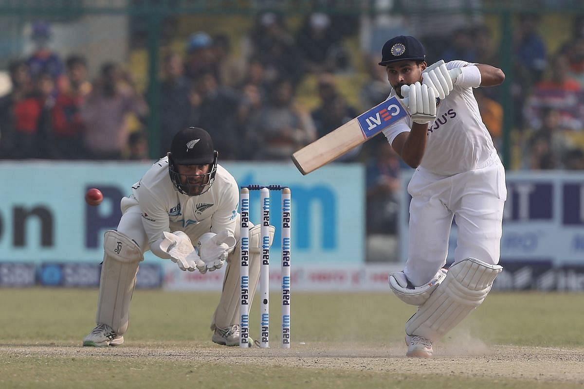 Shreyas Iyer contributed 105 in Team India&rsquo;s first-innings total of 345. Pic: BCCI