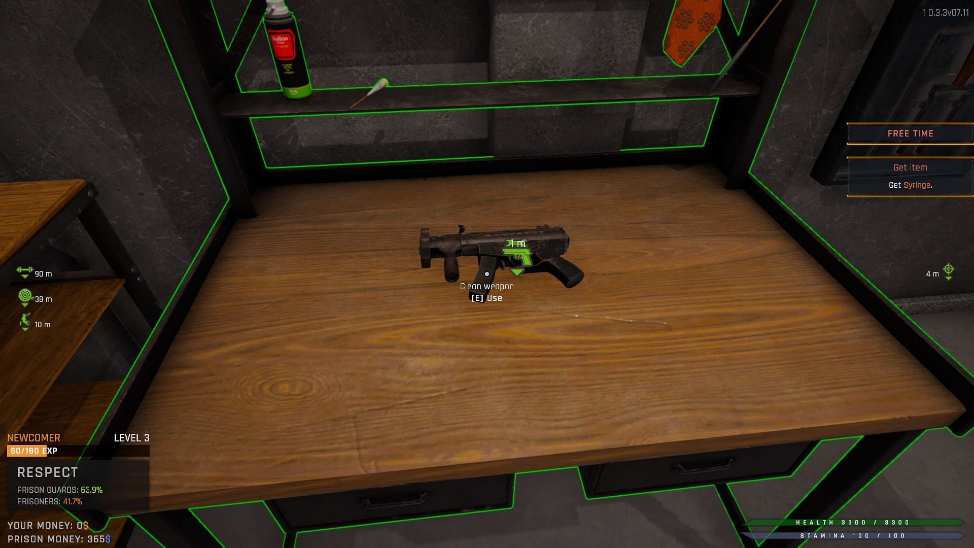 Cleaning a gun (Image via Prison Simulator)
