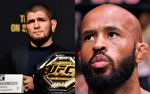 Khabib Nurmagomedov (left); Demetrious Johnson (right)