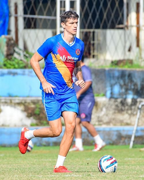 SC East Bengal will count on Tomislav Mrcela to thwart ATK Mohun Bagan's formidable strike force in the derby. (Image Courtesy: SCE)