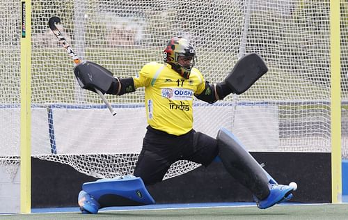 The Indian junior men's team goalkeeper Pawan. (PC: Hockey India)