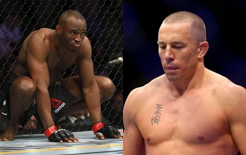 Kamaru Usman (left); Georges St-Pierre (right).