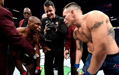 Kamaru Usman (left) and Colby Covington (right)