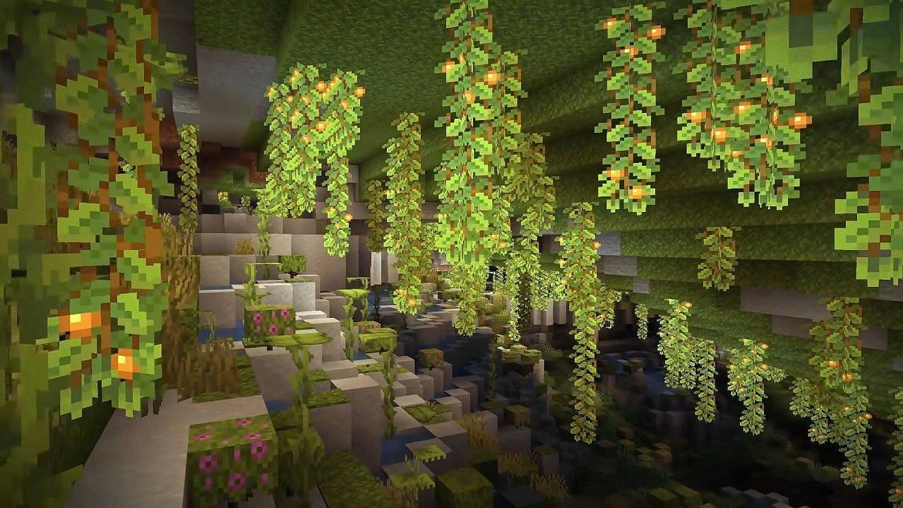 Lush Caves are beautiful (Image via Minecraft)