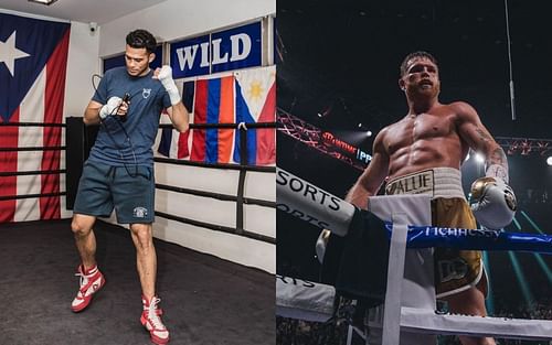 David Benavidez (left) and Canelo Alvarez (right) [Images Courtesy: @benavidez300 and @canelo on Instagram]