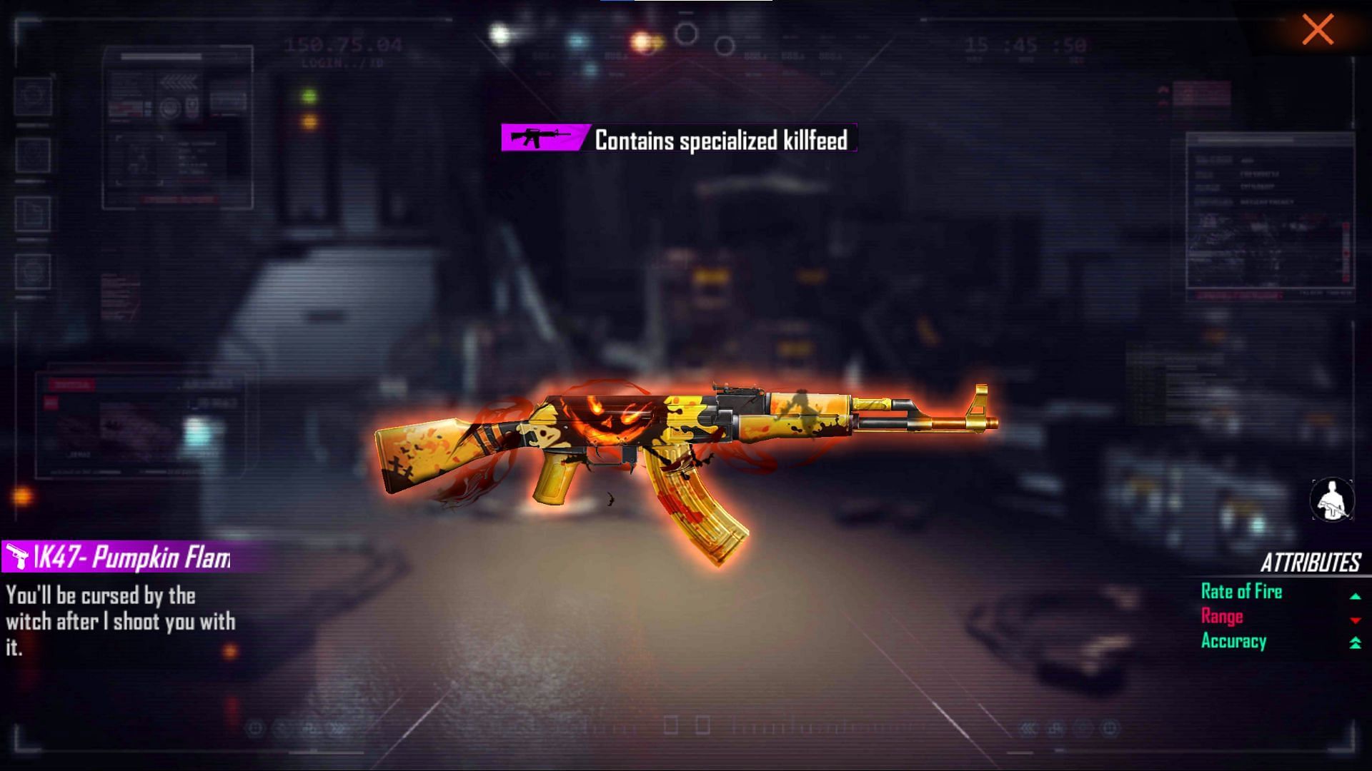 AK47 &ndash; Pumpkin Flames (Image via Free Fire)