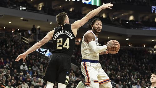 Derrick Rose led the New York Knicks' mighty comeback the last time they played against the defending champions, Milwaukee Bucks, a few days ago [Photo: NBA.com]