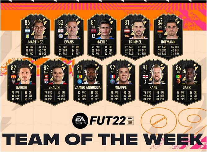 FIFA 22 Ultimate Team: Full list of Team Of The Week 9 (TOTW 9) cards revealed