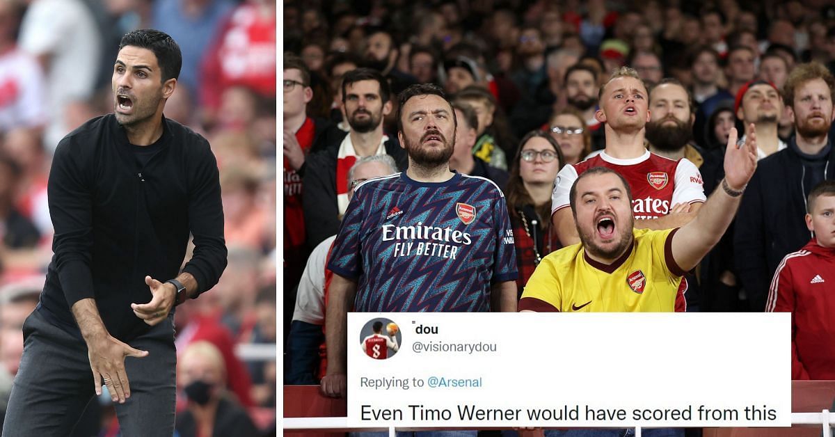 Angry Arsenal fans react to Aubameyang&#039;s open goal miss against Newcastle United
