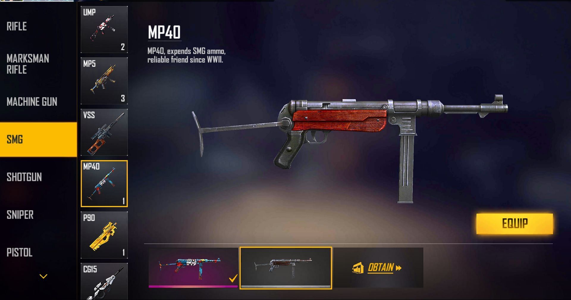 MP40 (Image via Free Fire)