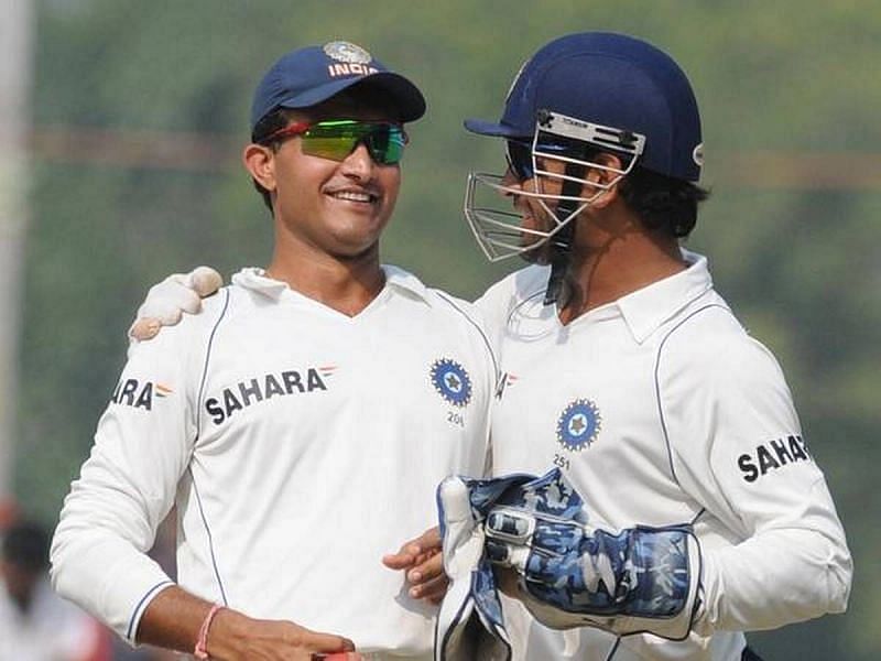 Former India captains Sourav Ganguly and MS Dhoni