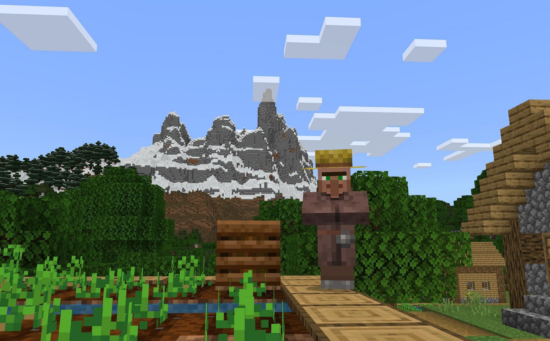 Mountains as seen in Minecraft Bedrock 1.18 (Image via Minecraft)