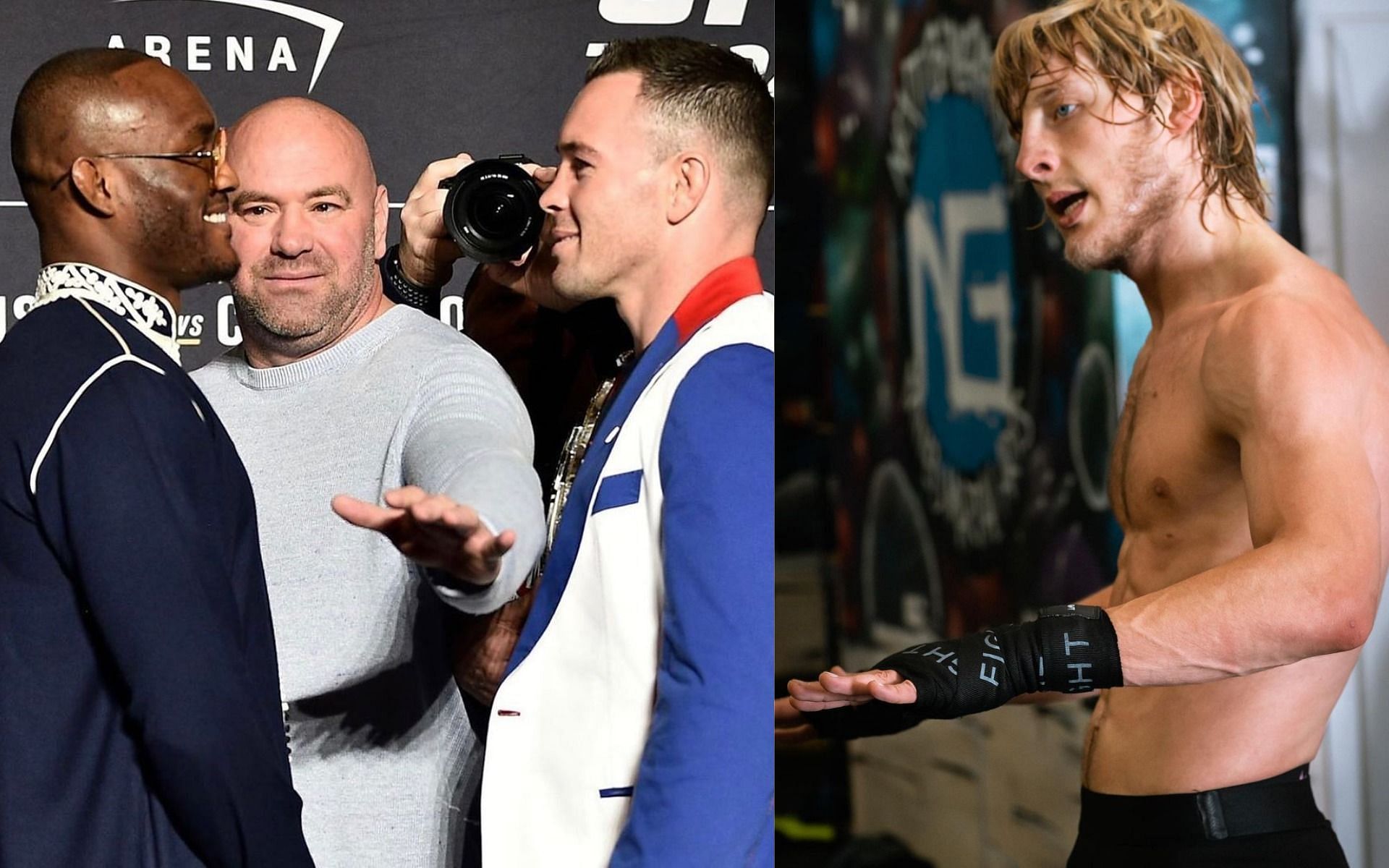 Kamaru Usman, Dana White &amp; Colby Covington (left), Paddy Pimblett (right) [Images Courtesy: @usman84kg @paddythebaddyufc on Instagram]