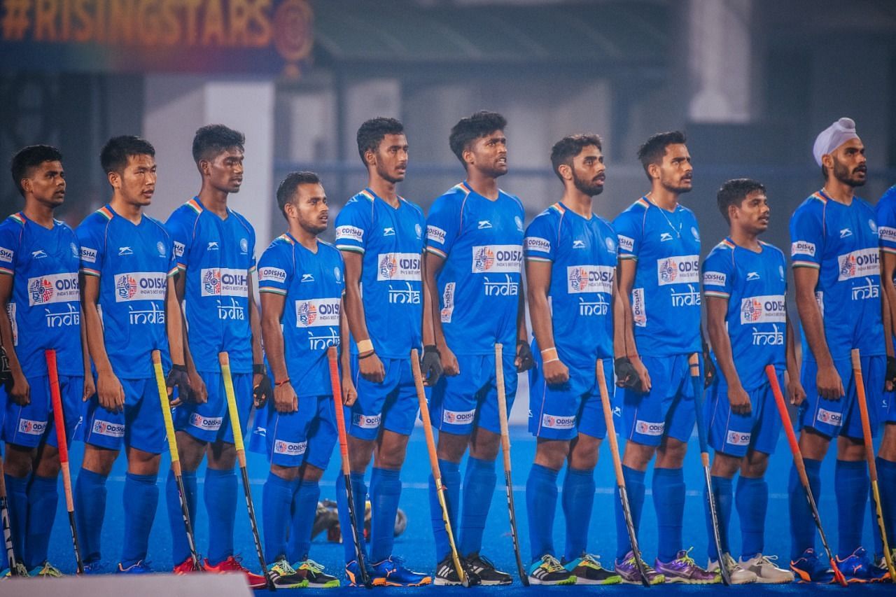 Junior India team during the match against Poland (Picture Courtesy: Odisha Sports)