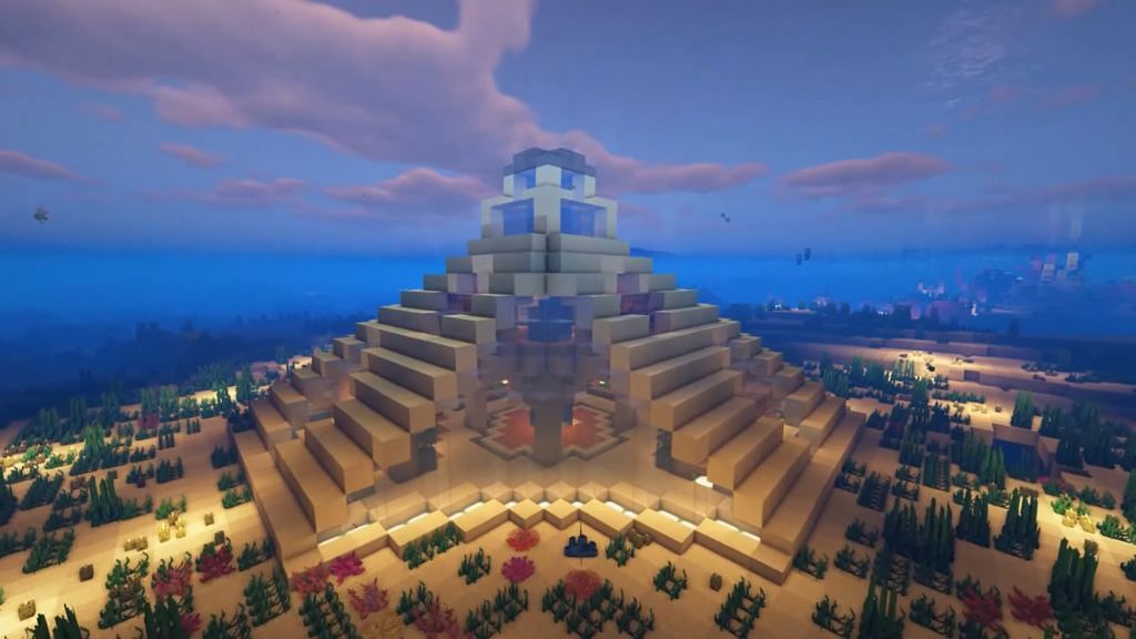 The underwater pyramid build (Image via Minecraft)