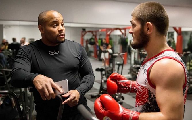 Watch: Daniel Cormier shares hilarious throwback video of him unleashing pro wrestling moves against Khabib Nurmagomedov
