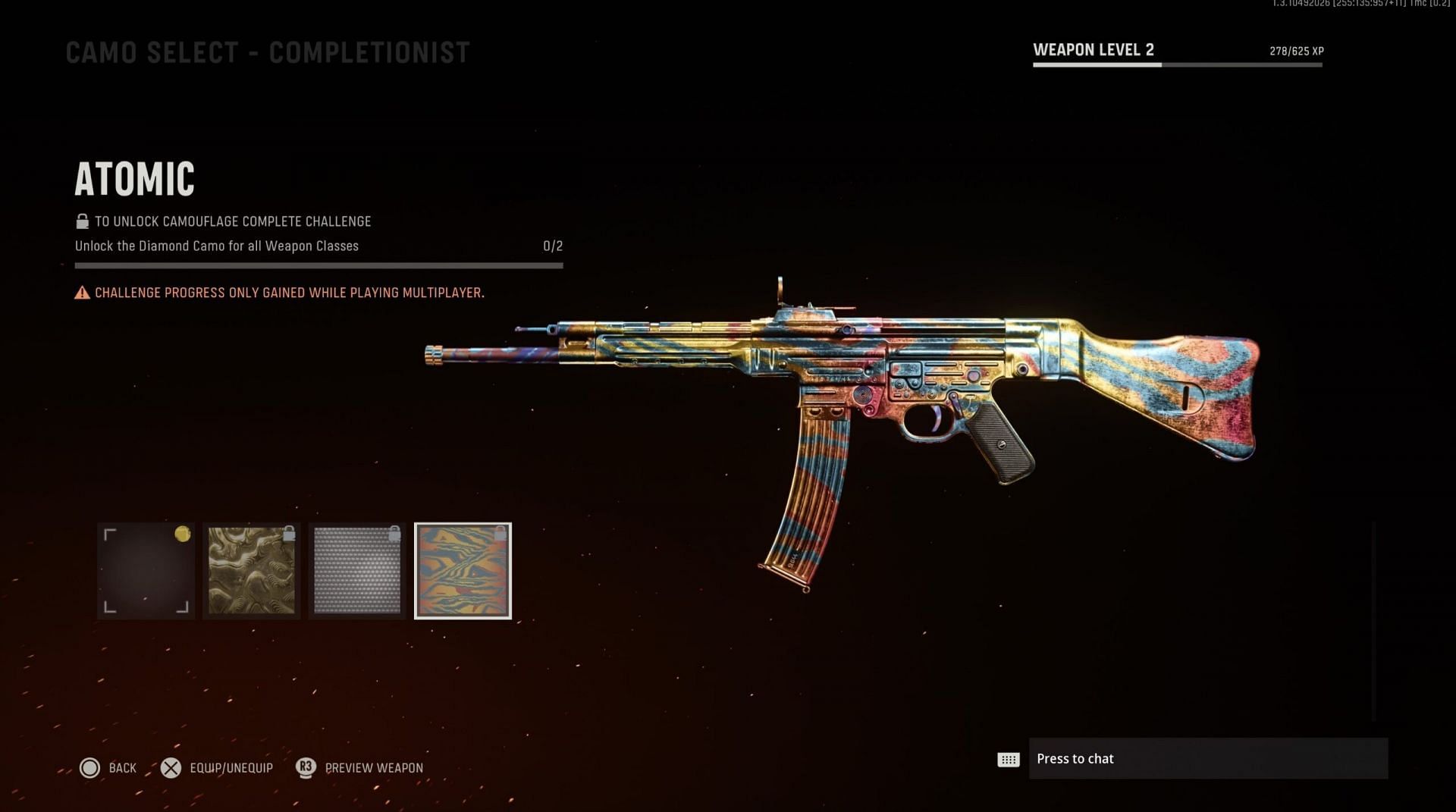 The Atomic camo in Call of Duty: Vanguard (Image via Activision)