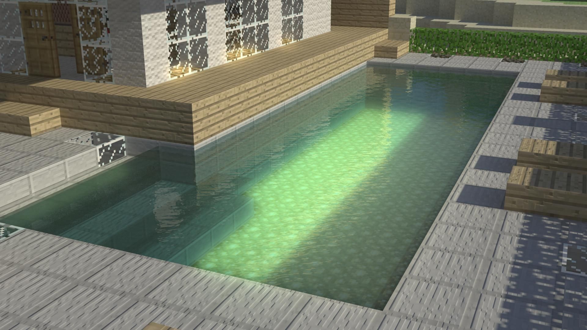 Swimming pool in Minecraft (Image via Minecraft gallery)