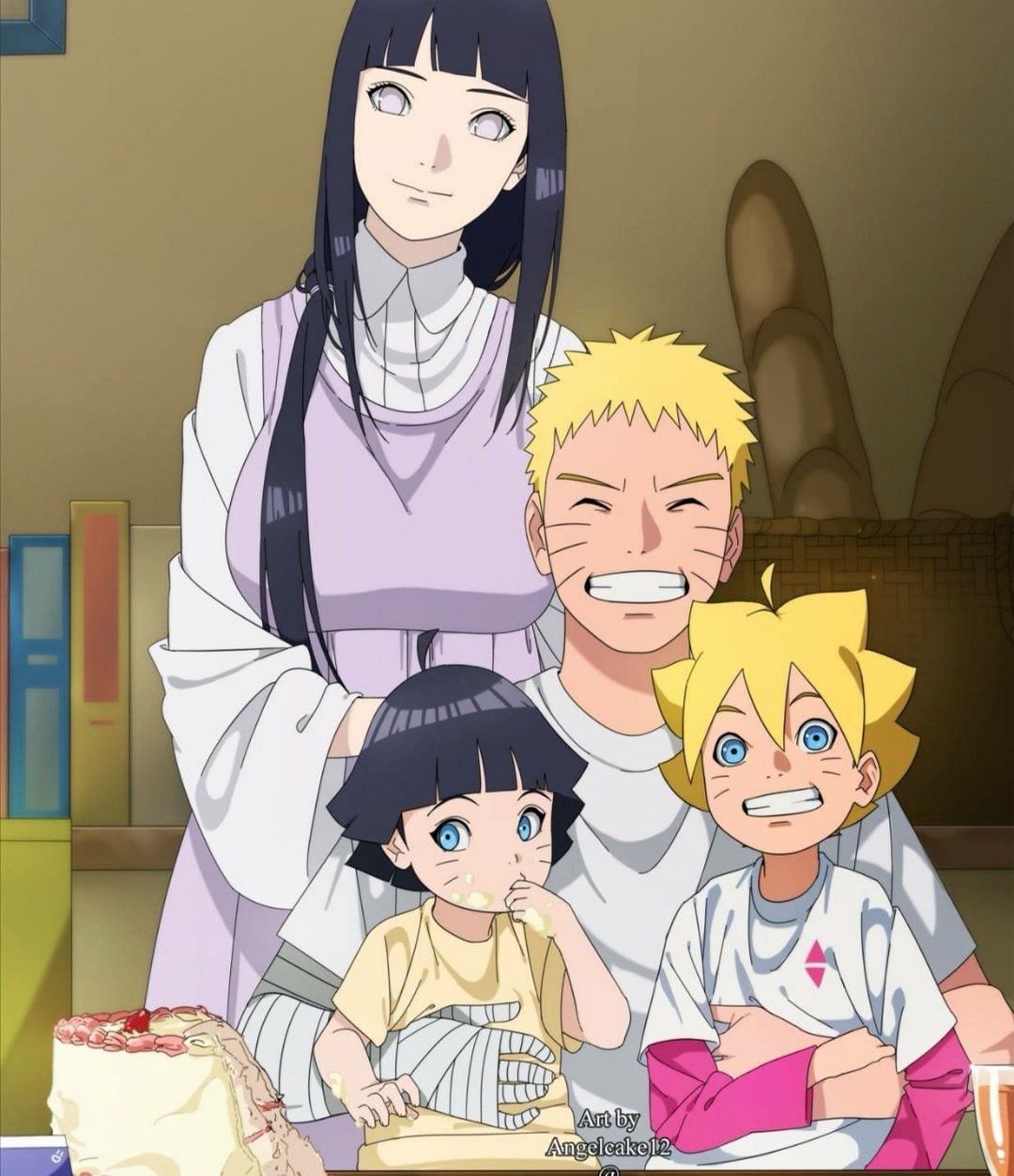 Hinata, Naruto, Himawari and Boruto Uzumaki (Image via Twitter/ @Uzzumaki2519)