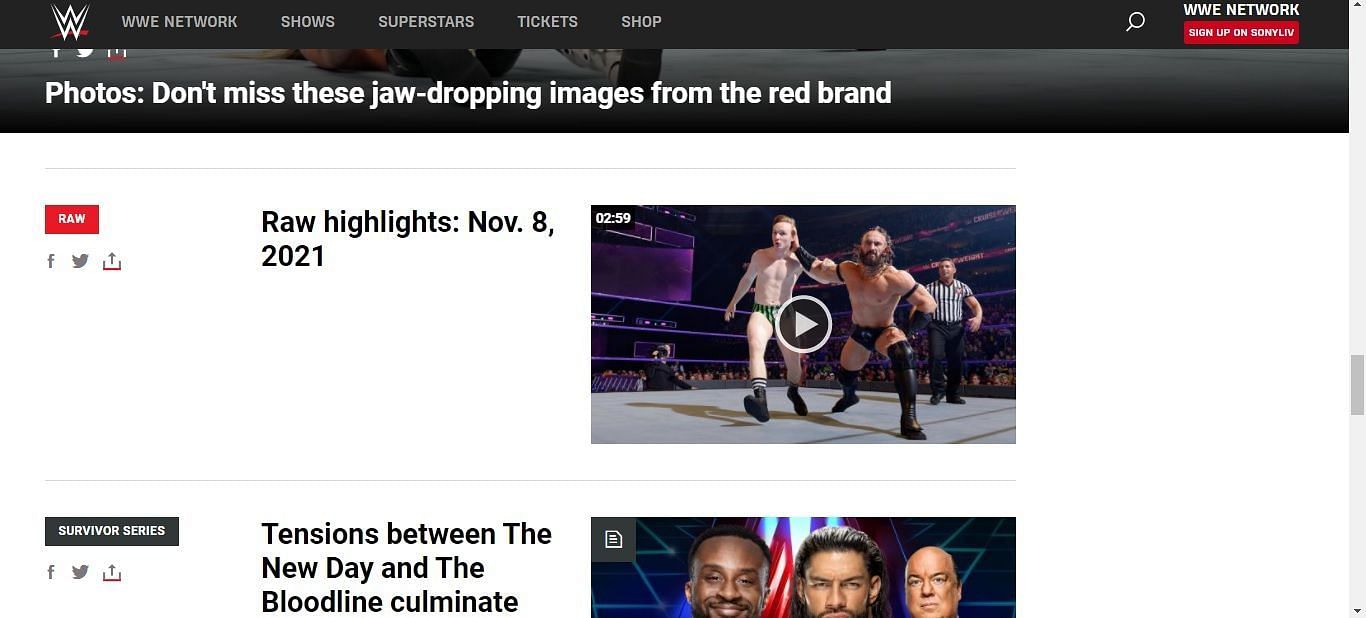 A second clip that shows highlights from last night's RAW, featuring PAC and Gallagher in the thumbnail