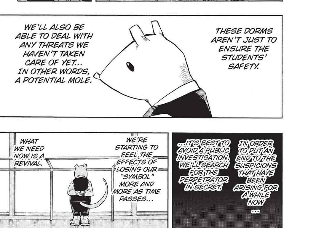 Principal Nezu worried about the mole (Image via Shounen Jump)