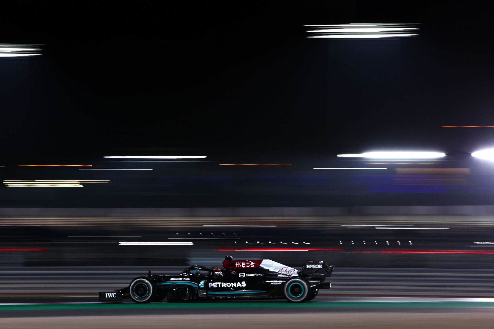 F1 Grand Prix of Qatar - Lewis Hamilton well in the lead during the main race on Sunday.