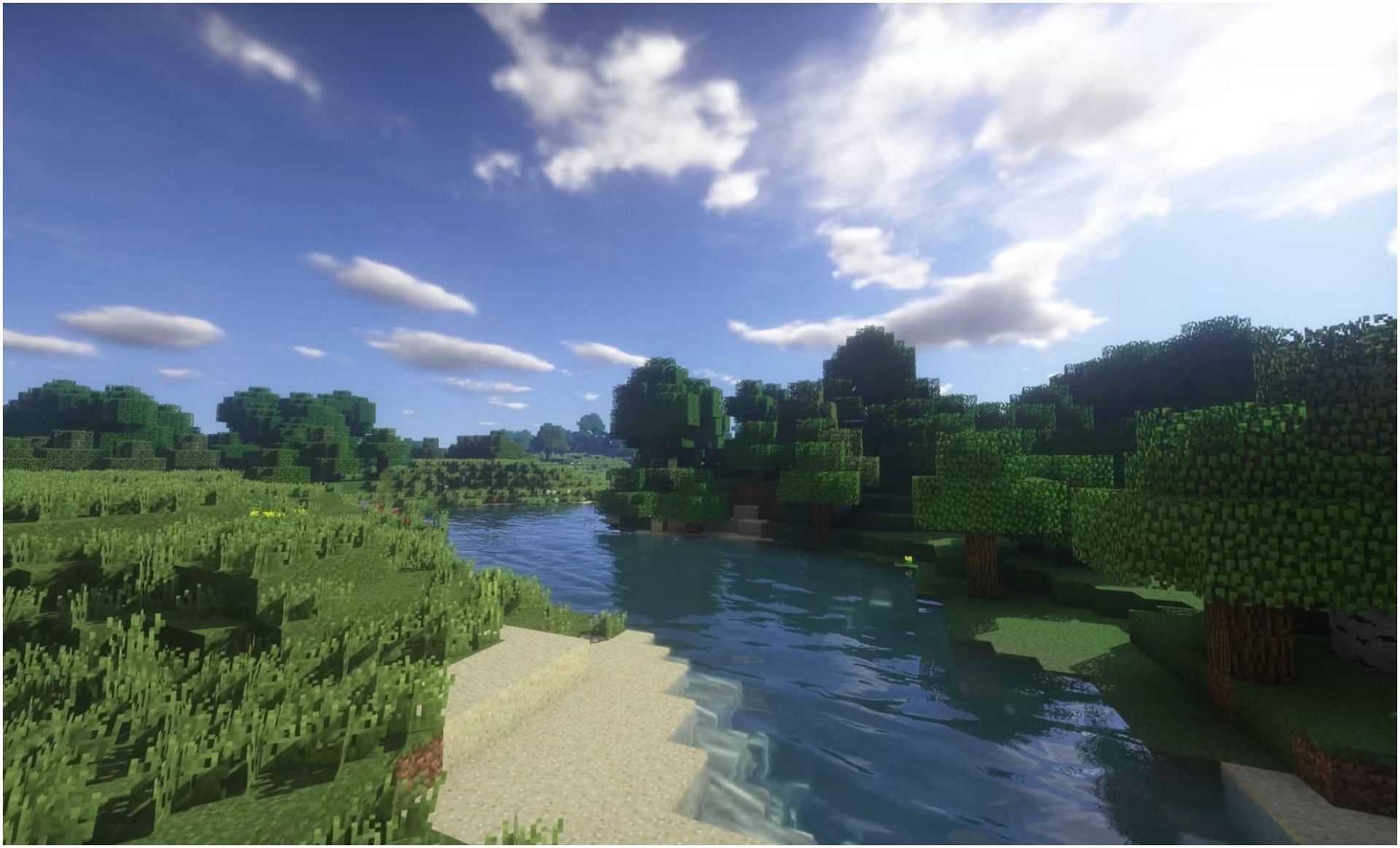 Rivers are great for beginners in Minecraft (Image via Minecraft)