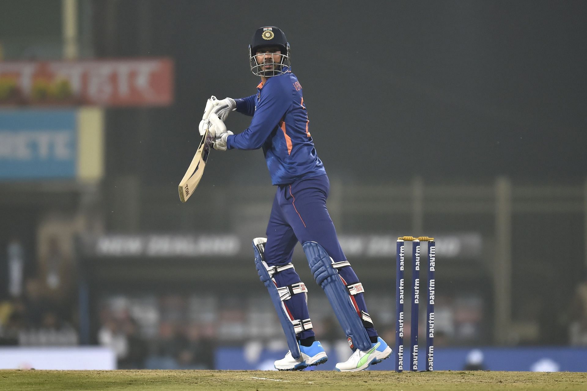 Venkatesh Iyer batting during the second T20I. Pic: Getty Images