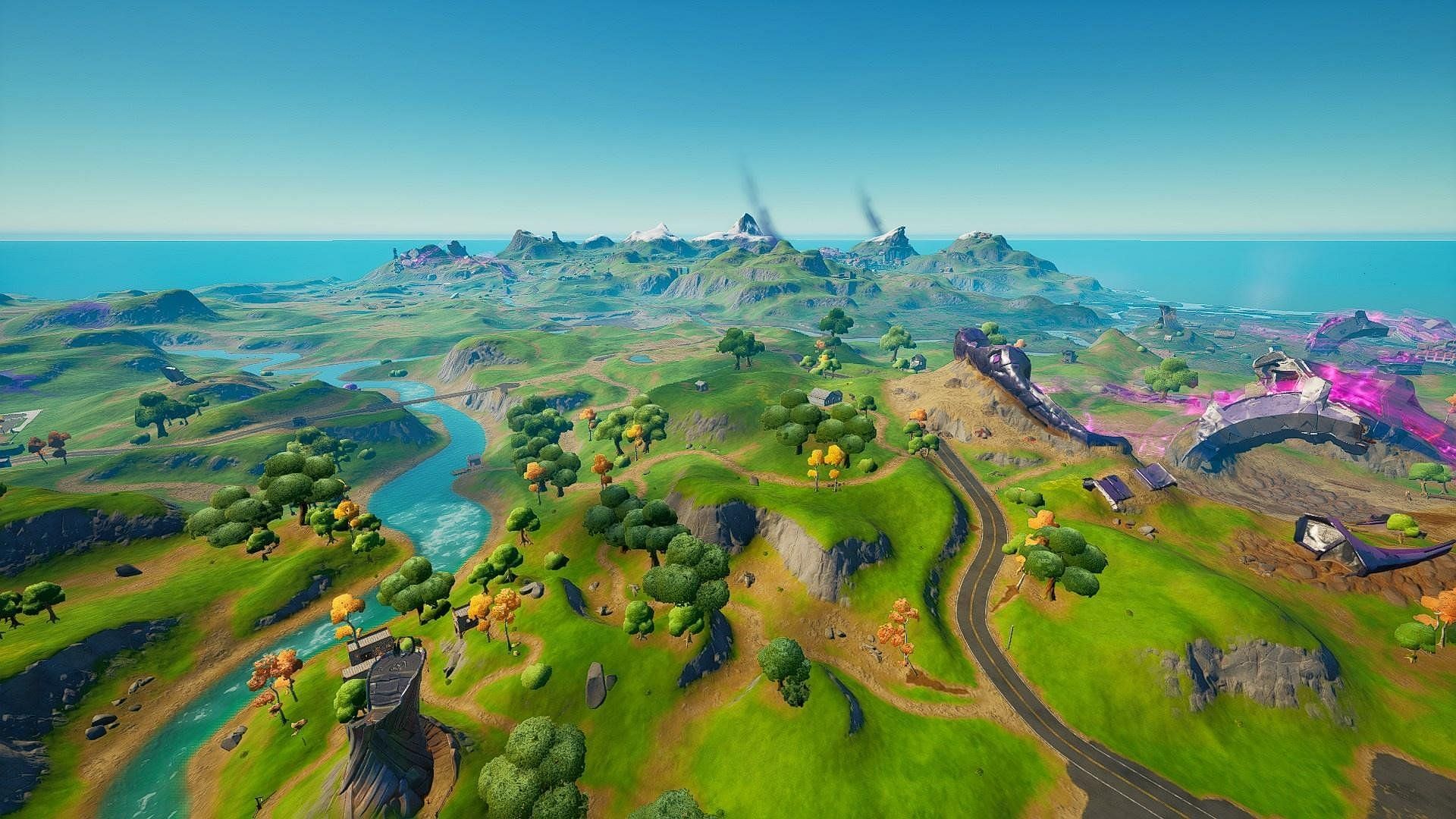 Empty map in Fortnite Chapter 2 Season 8 (Image via InTheShade/Twitter)