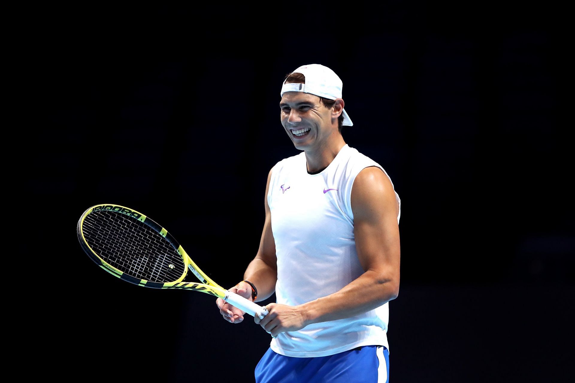 Rafael Nadal practicing ahead of the 2019 ATP Finals