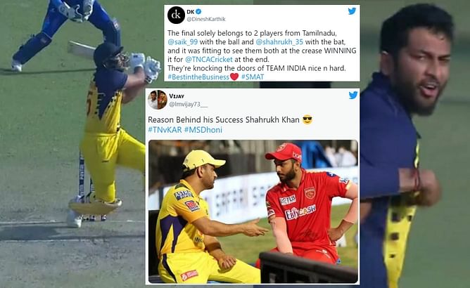 "Future finisher of India" - Twitterati goes berserk after Shahrukh Khan hits last-ball six in SMAT final