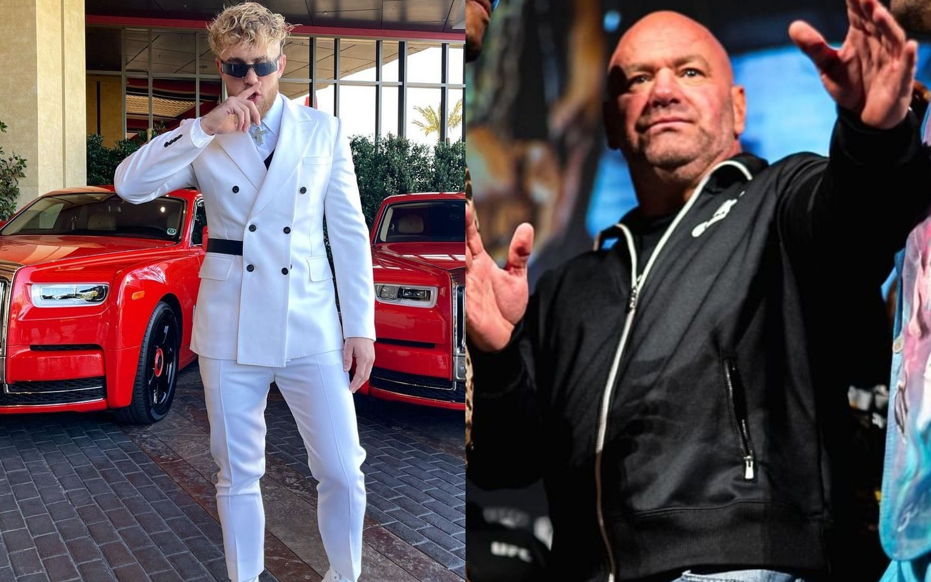 Jake Paul (left) Dana White [Images Courtesy: @jakepaul @ufc on Instagram]