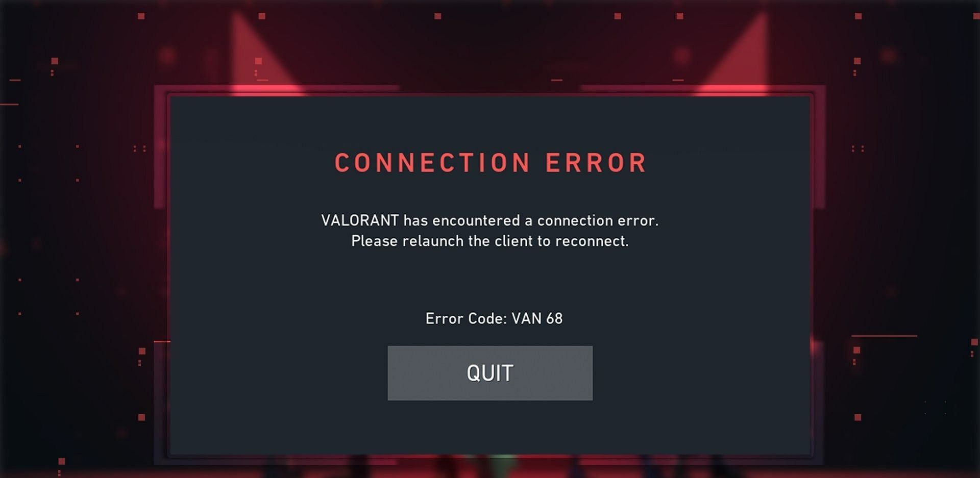 VAL 68 error (Screengrab from Valorant)