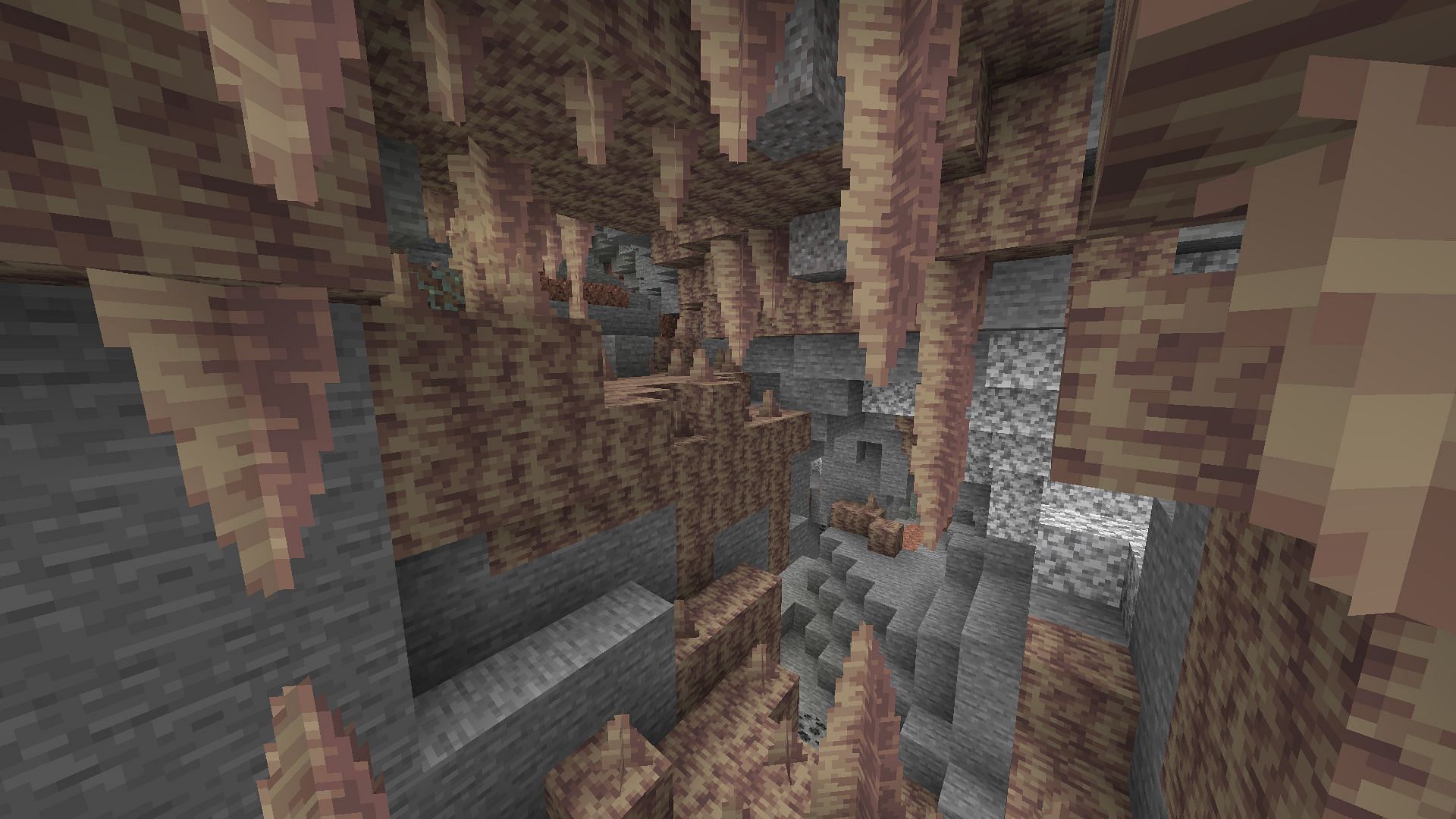 The new dripstone cave biome in Minecraft 1.18 (Image via Minecraft)
