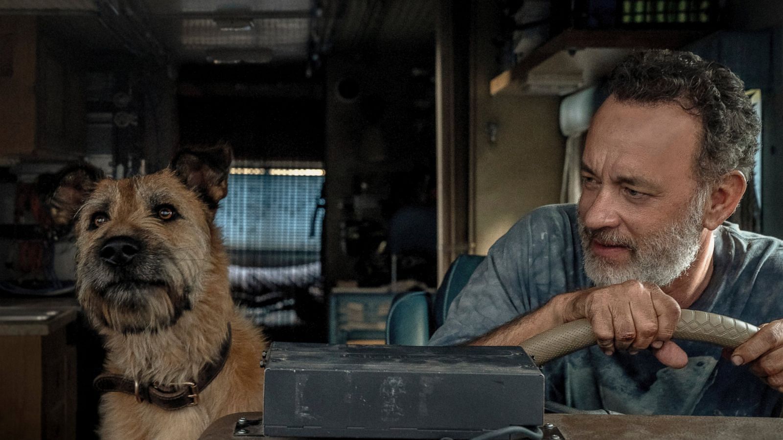 Finch with his dog Goodyear going for a cruise (Image via ABC News - Walt Disney)