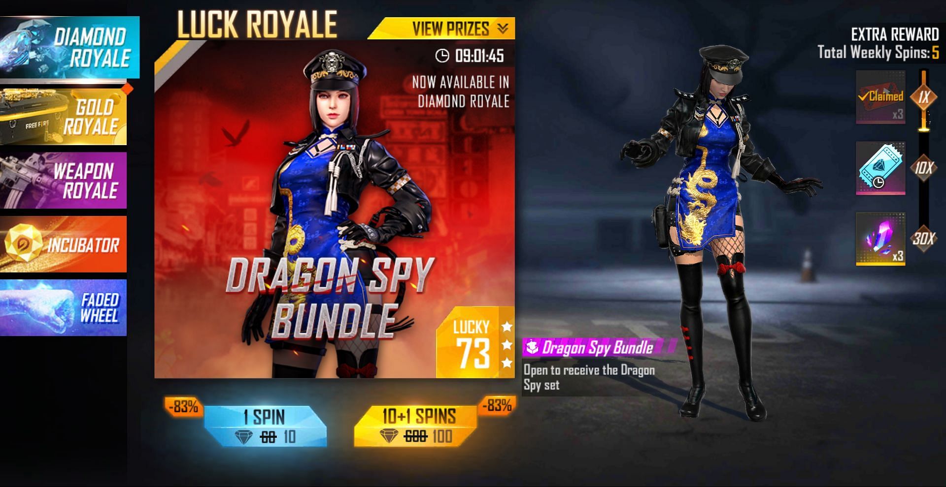 There&#039;s a big discount on the price of each spin (Image via Free Fire)