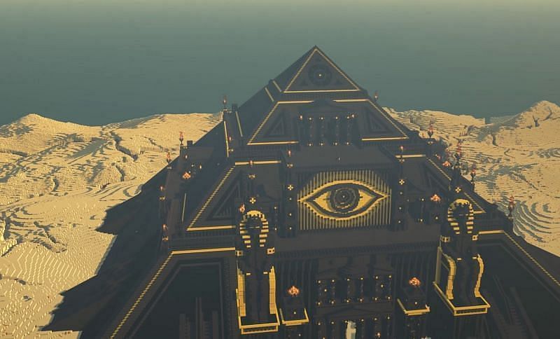 Desert Pyramid builds (Image via YouTube TrixyBlox)