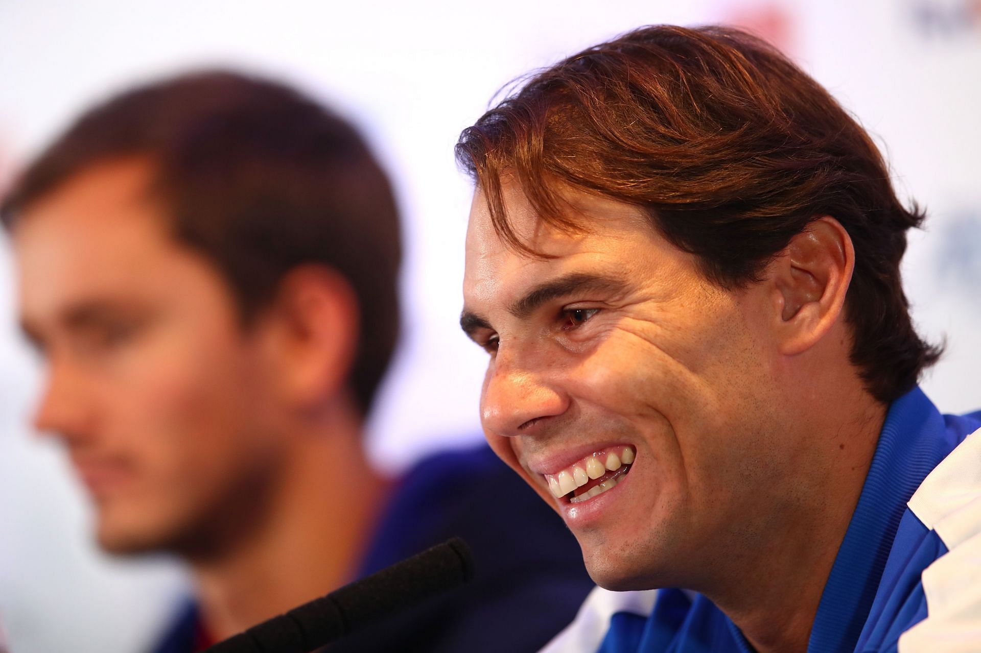 Rafael Nadal speaking to members of the media ahead of the 2019 Nitto ATP Finals