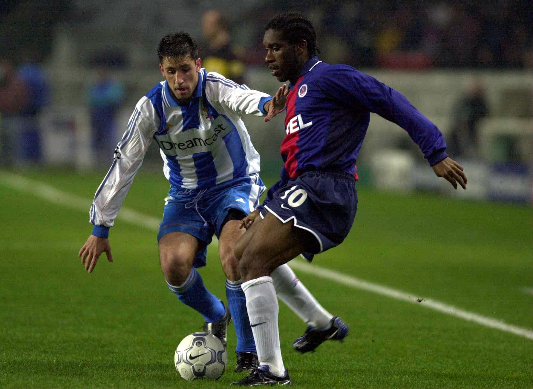 Jay-Jay Okocha in PSG v Dep Coruna