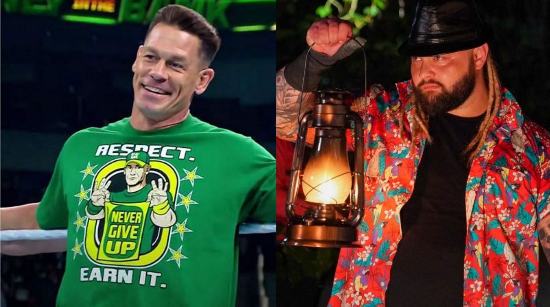 John Cena (left) and Bray Wyatt (right)