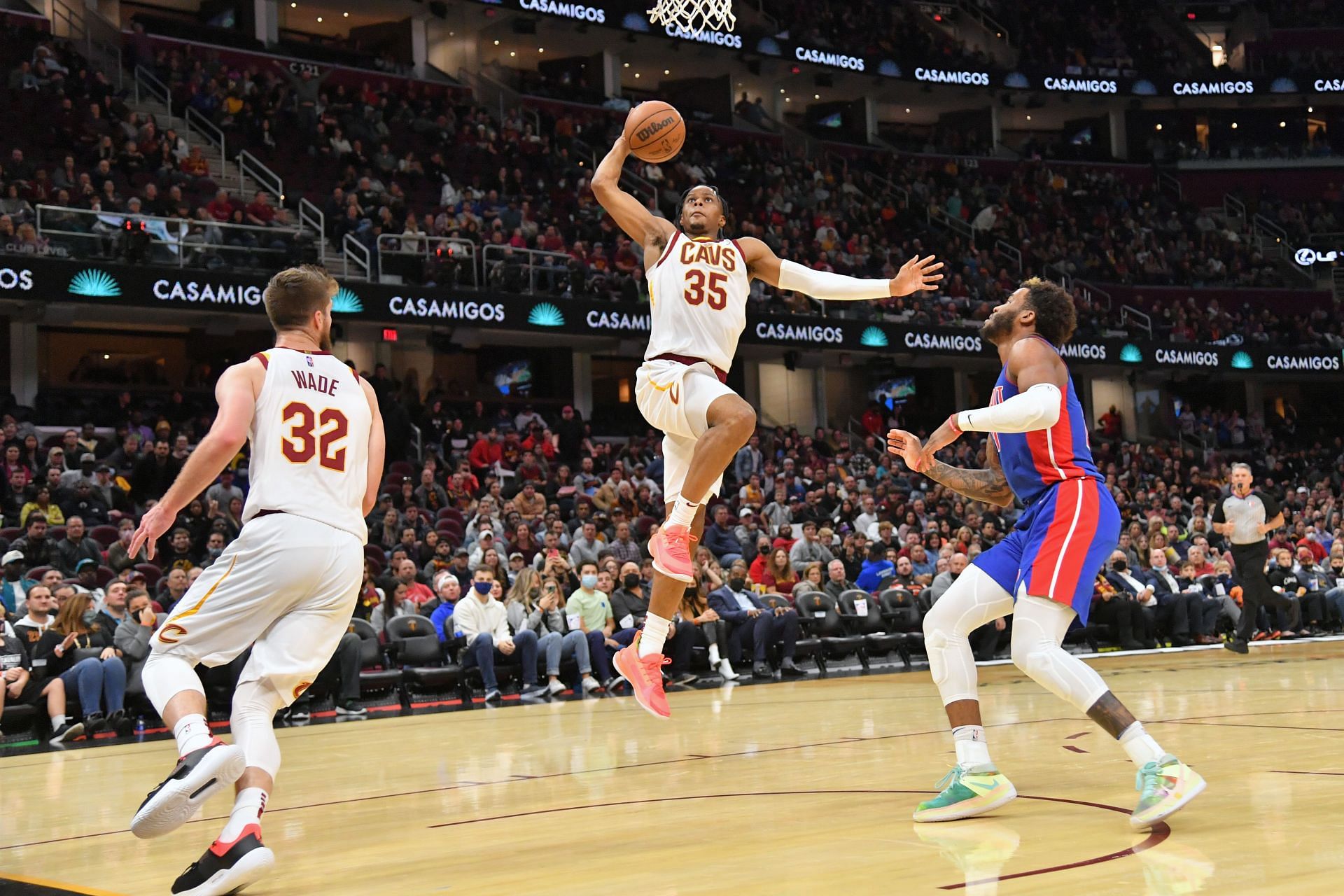 Cleveland Cavaliers in action against the Detroit Pistons.