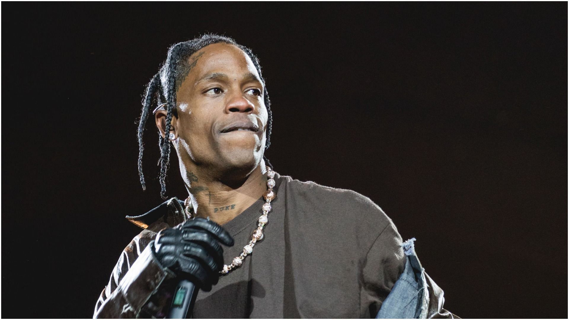 Travis Scott performs onstage during the third annual Astroworld Festival at NRG Park on November 05, 2021, in Houston, Texas (Image via Getty Images)