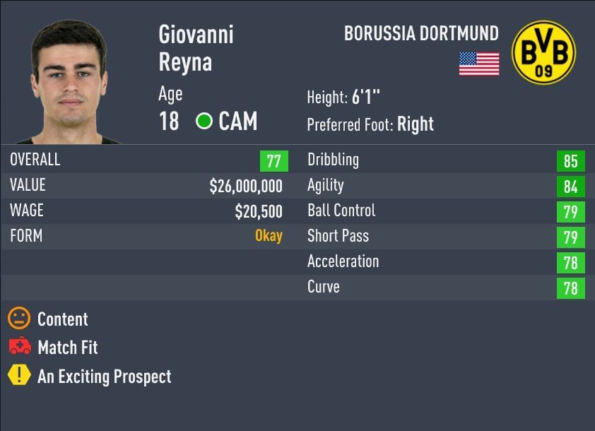 Reyna has 4-star skill moves in FIFA 22 (Image via Sportskeeda)