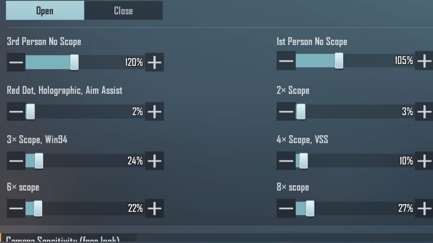 Choosing ADS Sensitivity in BGMI (Image via Krafton)