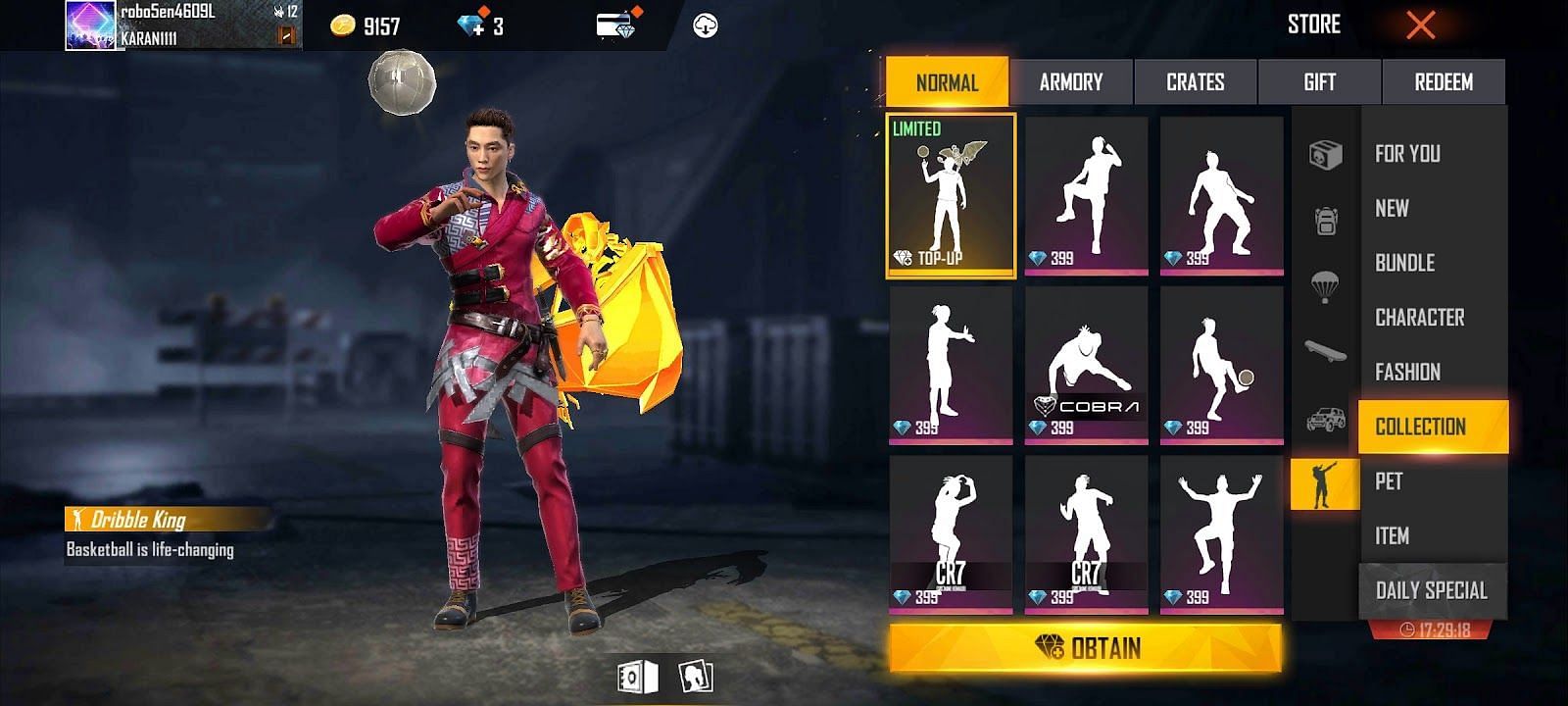 There are plenty of emotes in the store (Image via Free Fire MAX)