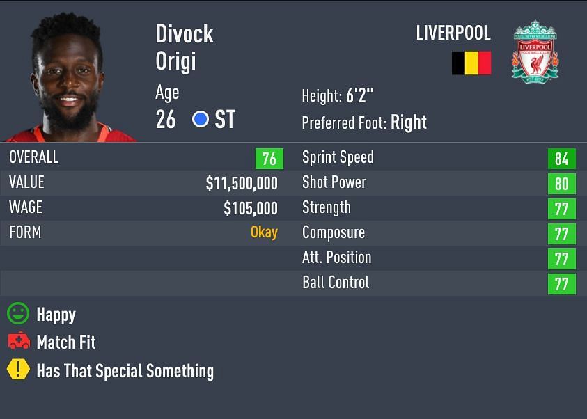 Origi has 27-rated defending (Image via Sportskeeda)