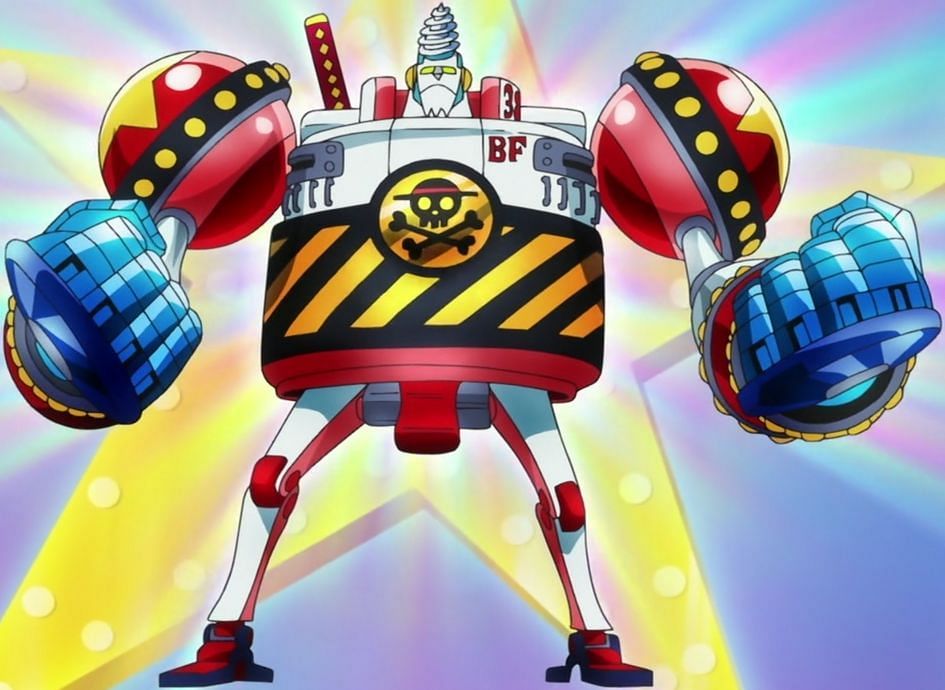 The General Franky mech, also called the Iron Pirate, as seen in the One Piece anime. (Image via Toei Animation)